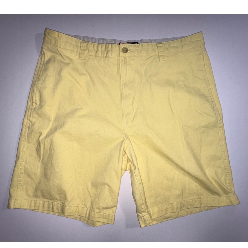 Chaps Mens Yellow Cotton Classic Fit Shorts Size 36 Casual Summer